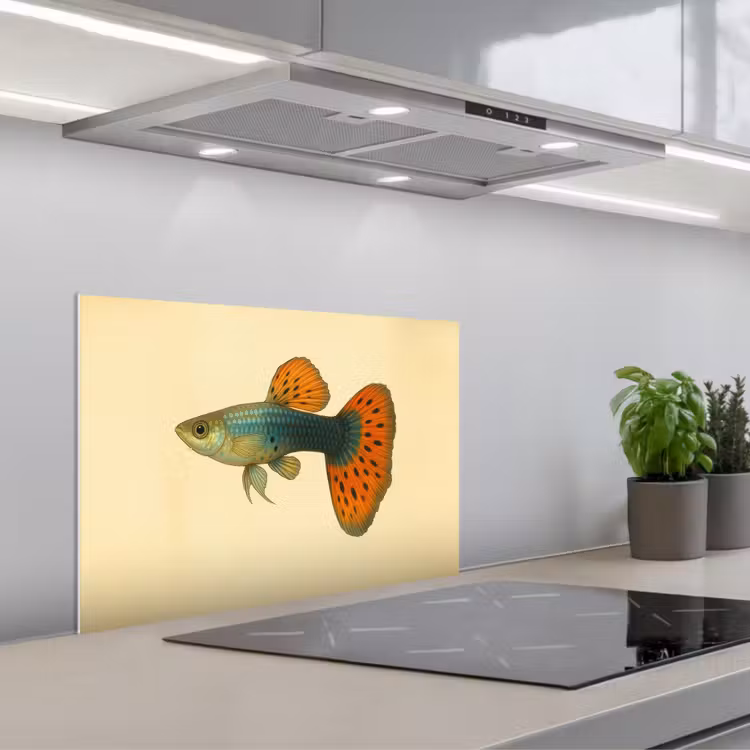 Fond de hotte - Poisson - illustration - Points - Orange — 1