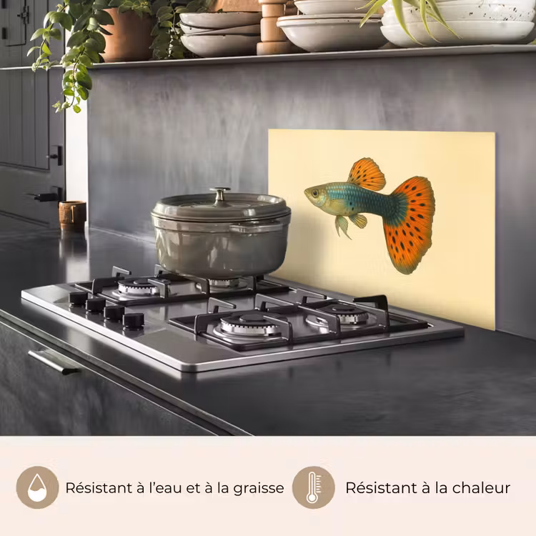 Fond de hotte - Poisson - illustration - Points - Orange — 2