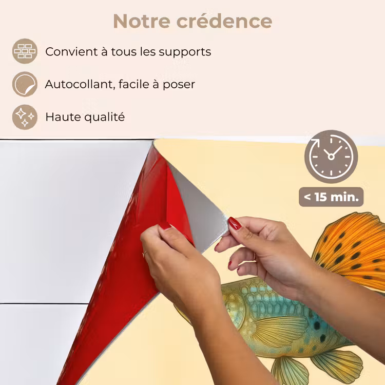Fond de hotte - Poisson - illustration - Points - Orange — 4