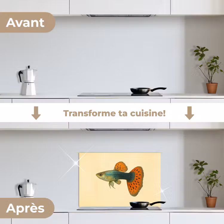 Fond de hotte - Poisson - illustration - Points - Orange — 7
