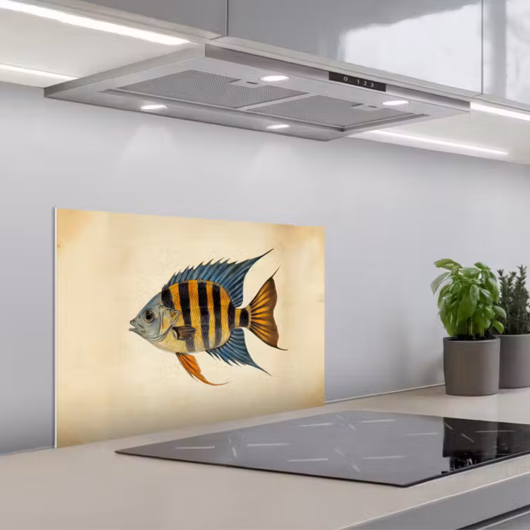 Fond de hotte - Poissons - Tropicaux - Rayures - Nageoires — 1