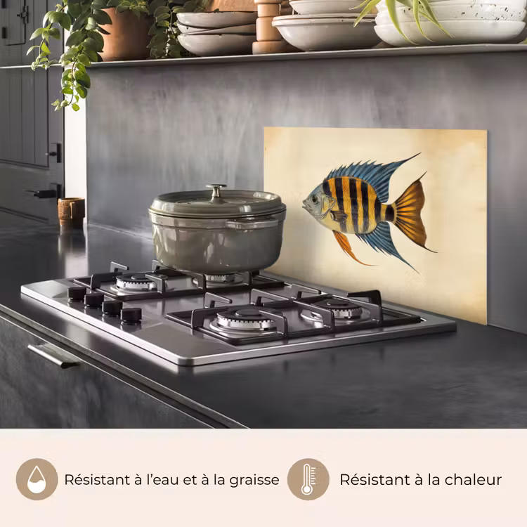 Fond de hotte - Poissons - Tropicaux - Rayures - Nageoires — 2
