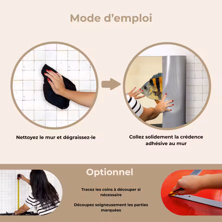 Fond de hotte - Poissons - Tropicaux - Rayures - Nageoires — 6
