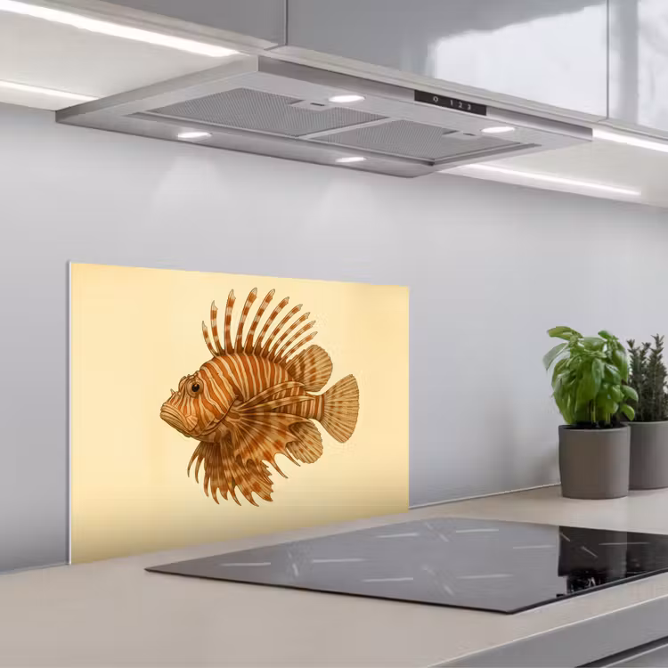 Fond de hotte - Rayures - Poisson - Rond - Épines — 1