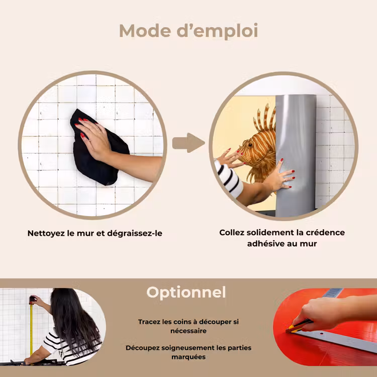 Fond de hotte - Rayures - Poisson - Rond - Épines — 6