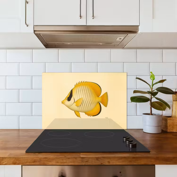Fond de hotte - Ovale - Poisson - Jaune - Ecailles — 3