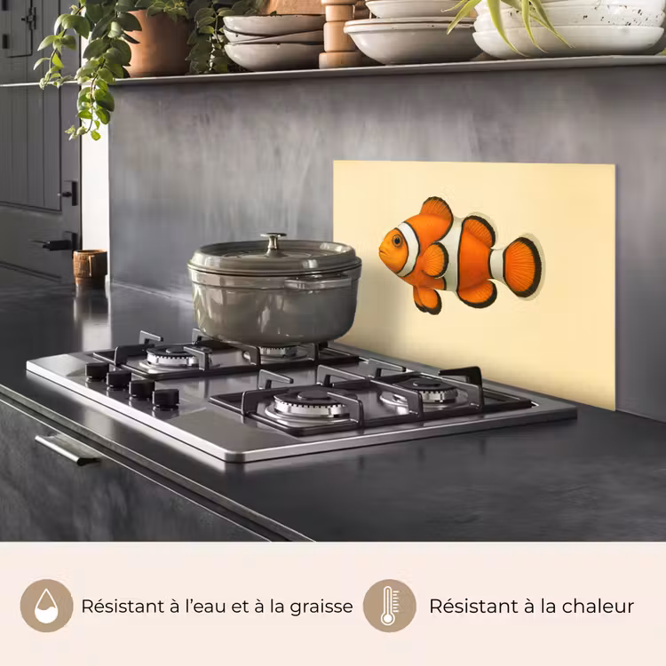 Fond de hotte - Poisson - Orange - Rayures — 2