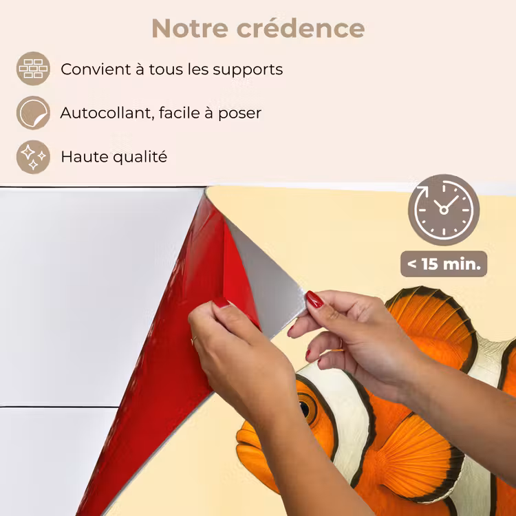 Fond de hotte - Poisson - Orange - Rayures — 4