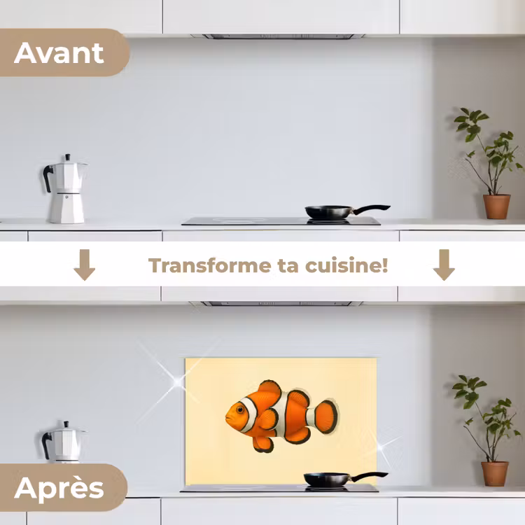 Fond de hotte - Poisson - Orange - Rayures — 7