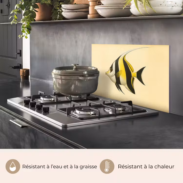 Fond de hotte - Poisson - Ornemental - Nageoire dorsale - Jaune — 2