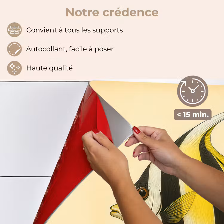 Fond de hotte - Poisson - Ornemental - Nageoire dorsale - Jaune — 4