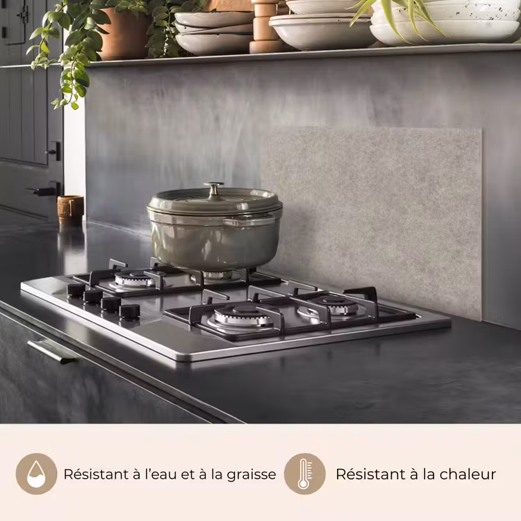 Fond de hotte - Motif - Béton - Gris — 2