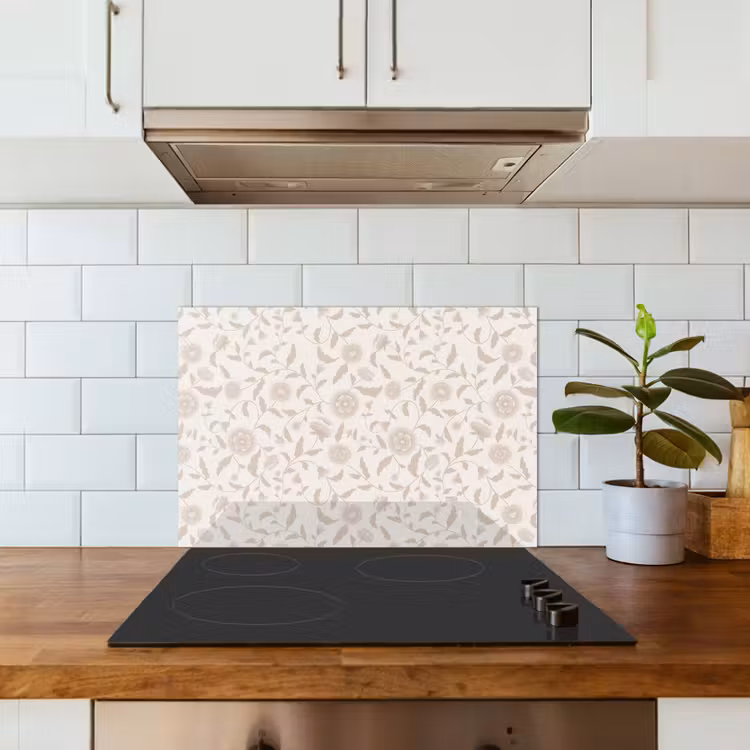 Fond de hotte - Orné - Fleurs - Beige — 3