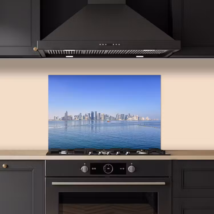 Fond de hotte - Skyline - Bleu - Mer - Bâtiments - Ville — 5