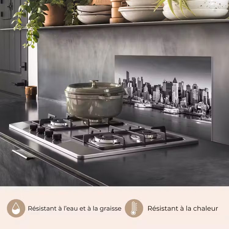 Fond de hotte - Skyline - Ville - Gratte-ciel - Noir - Blanc — 2
