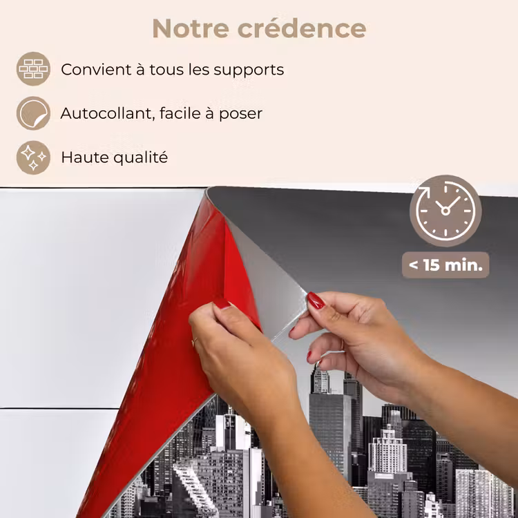 Fond de hotte - Skyline - Ville - Gratte-ciel - Noir - Blanc — 4