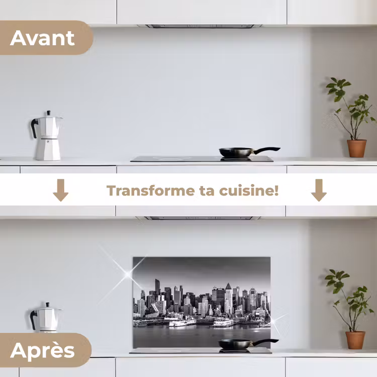 Fond de hotte - Skyline - Ville - Gratte-ciel - Noir - Blanc — 7