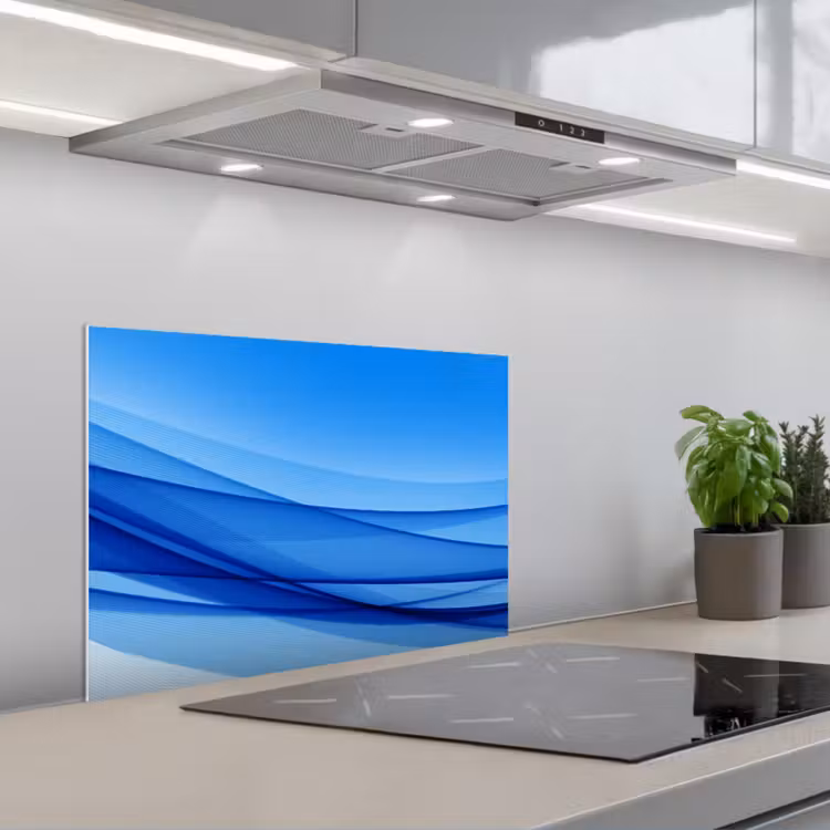 Fond de hotte - Vagues - Lumineux - Bleu — 1