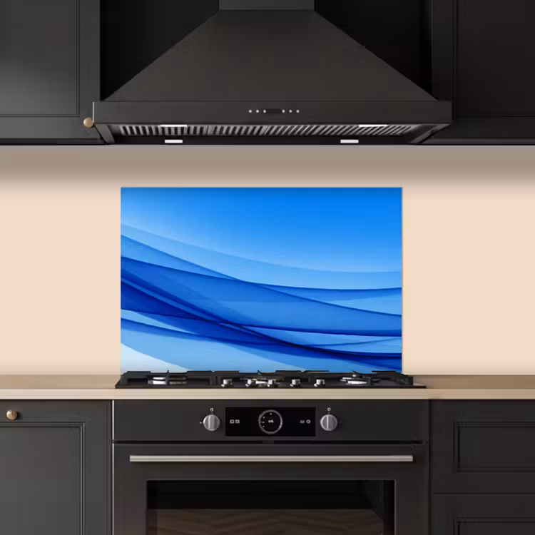 Fond de hotte - Vagues - Lumineux - Bleu — 5