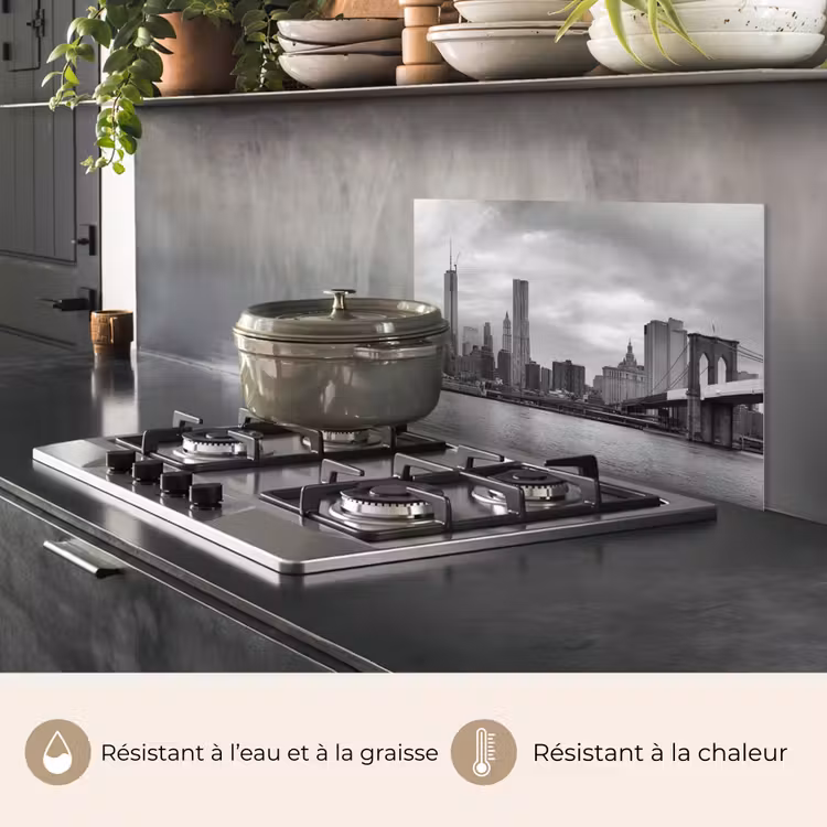 Fond de hotte - Skyline - Pont - Bâtiments - Incolore — 2