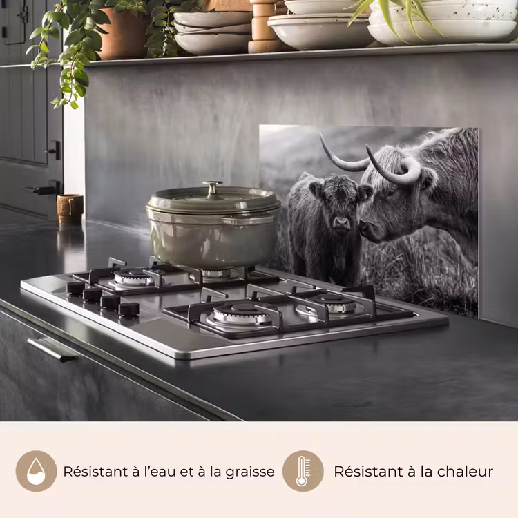 Fond de hotte - Highlander écossais - Veau - Noir - Blanc — 2
