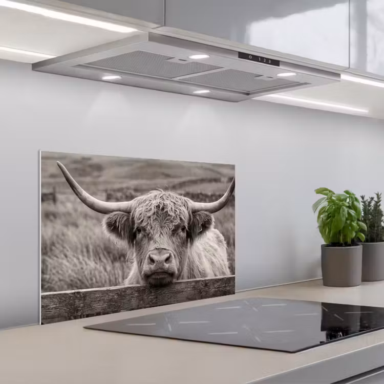 Fond de hotte - Highlander écossais - Noir - Blanc - Bois — 1