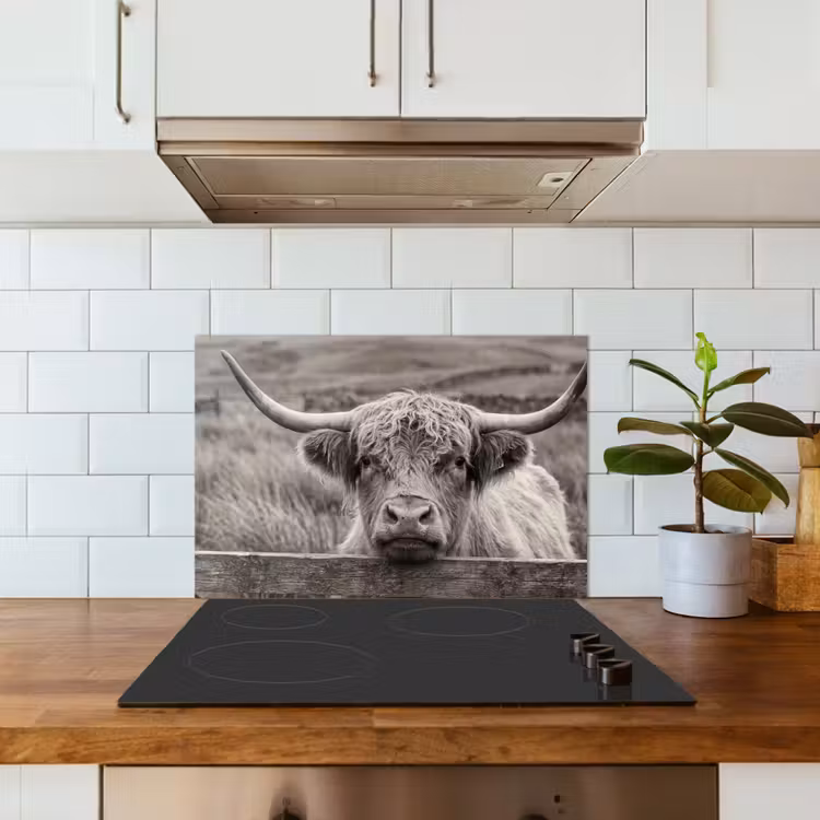 Fond de hotte - Highlander écossais - Noir - Blanc - Bois — 3