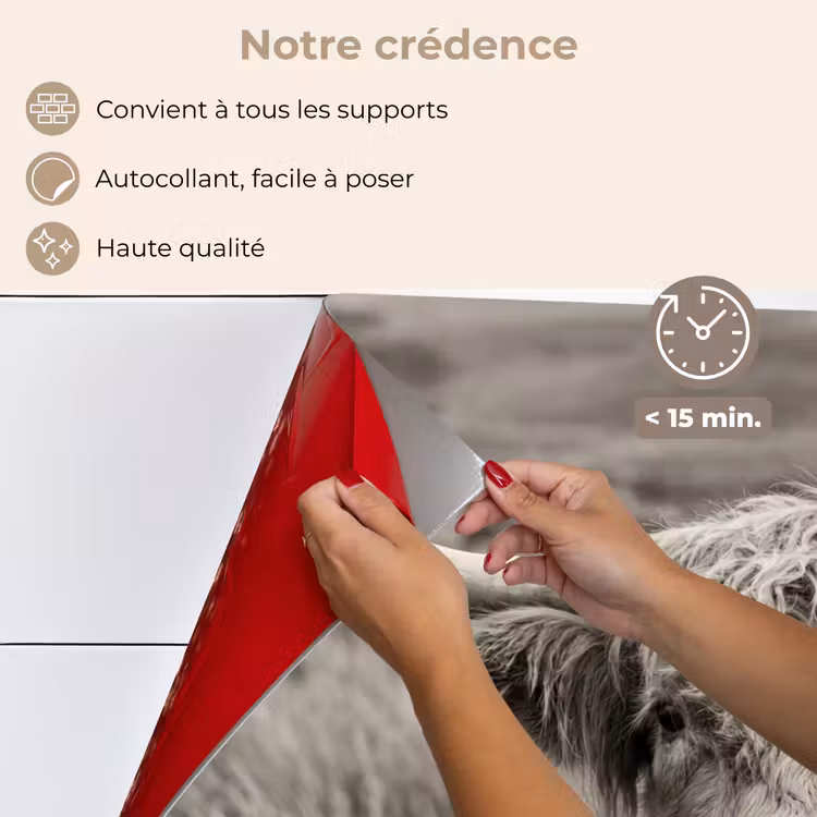 Fond de hotte - Highlander écossais - Noir - Blanc - Bois — 4