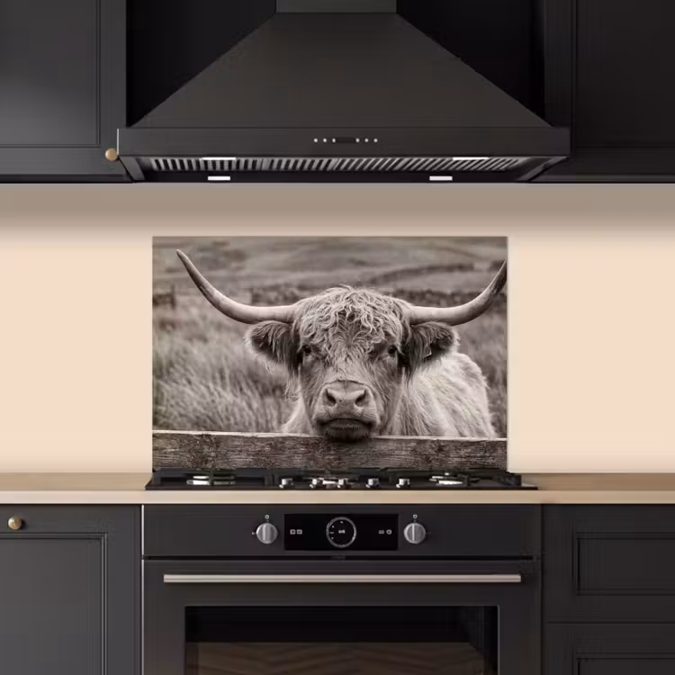 Fond de hotte - Highlander écossais - Noir - Blanc - Bois — 5