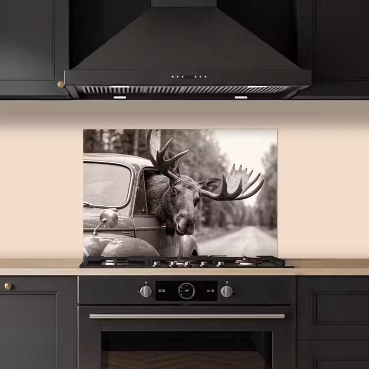 Fond de hotte - Orignal - Voiture - Bois - Noir - Blanc — 5
