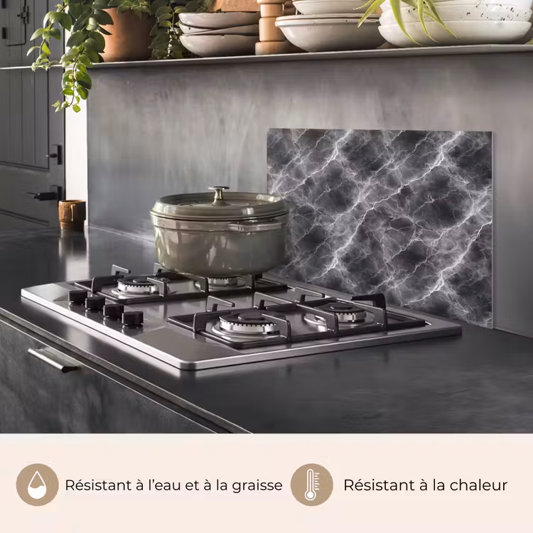 Fond de hotte - Gris foncé - Eclair - Marbre — 2