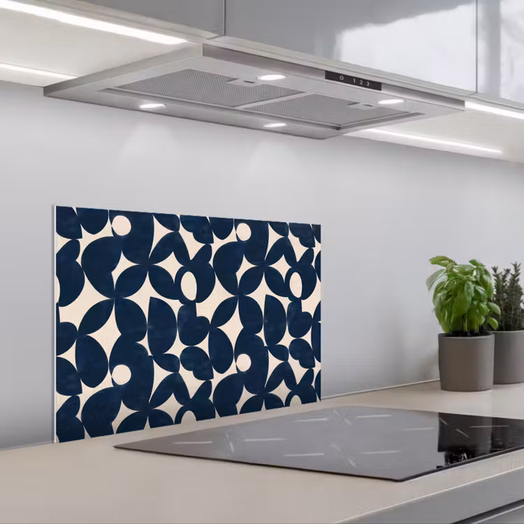 Fond de hotte - Moderne - Géométrique - Bleu — 1