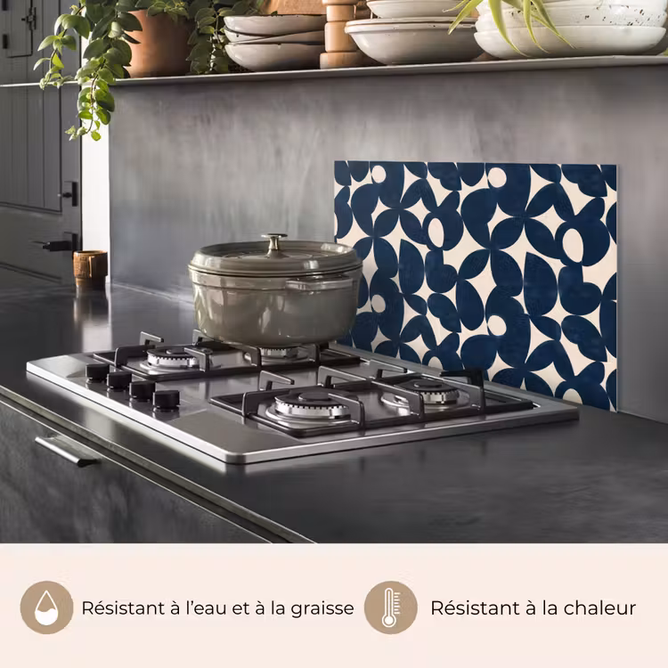 Fond de hotte - Moderne - Géométrique - Bleu — 2