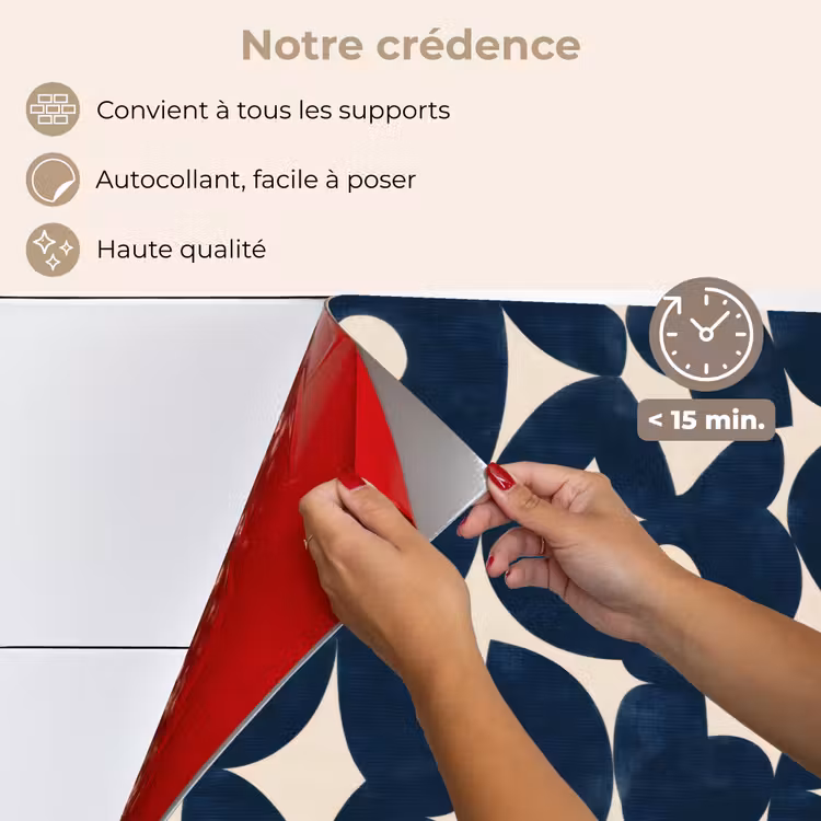 Fond de hotte - Moderne - Géométrique - Bleu — 4
