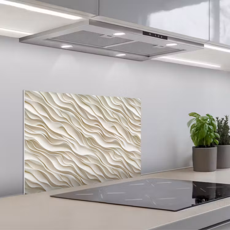 Fond de hotte - Vagues - Blanc - Minimaliste — 1