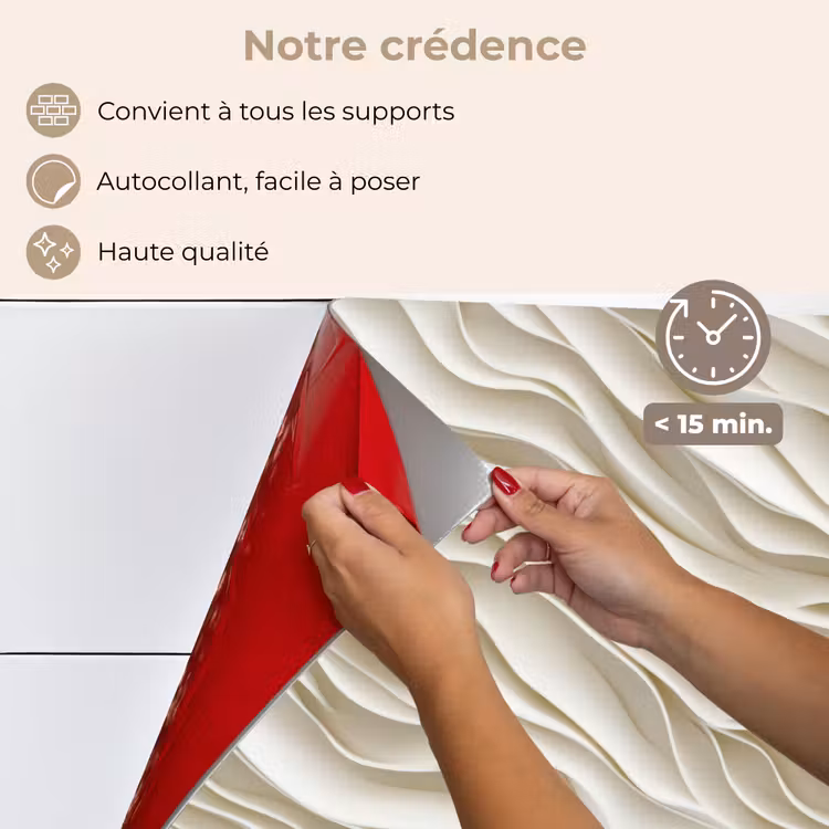Fond de hotte - Vagues - Blanc - Minimaliste — 4
