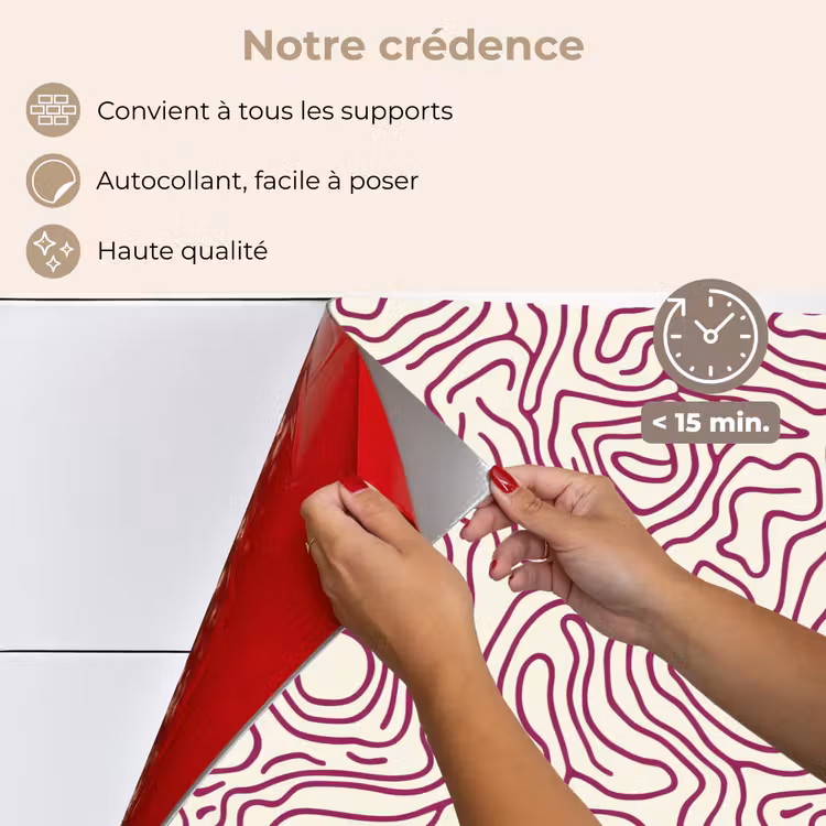 Fond de hotte - Ligne d'enroulement - Magenta - Crème — 4