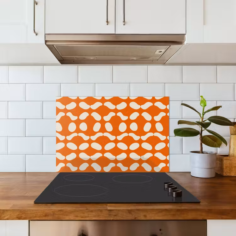 Fond de hotte - Orange - Formes organiques - Blanc — 3
