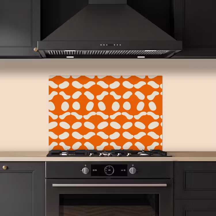 Fond de hotte - Orange - Formes organiques - Blanc — 5