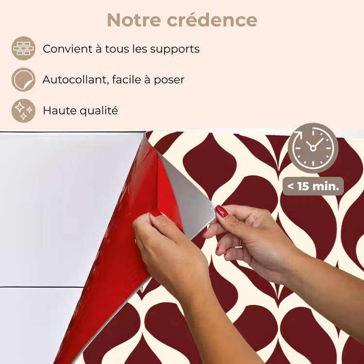 Fond de hotte - Rouge - Drop pattern - Graphic — 4