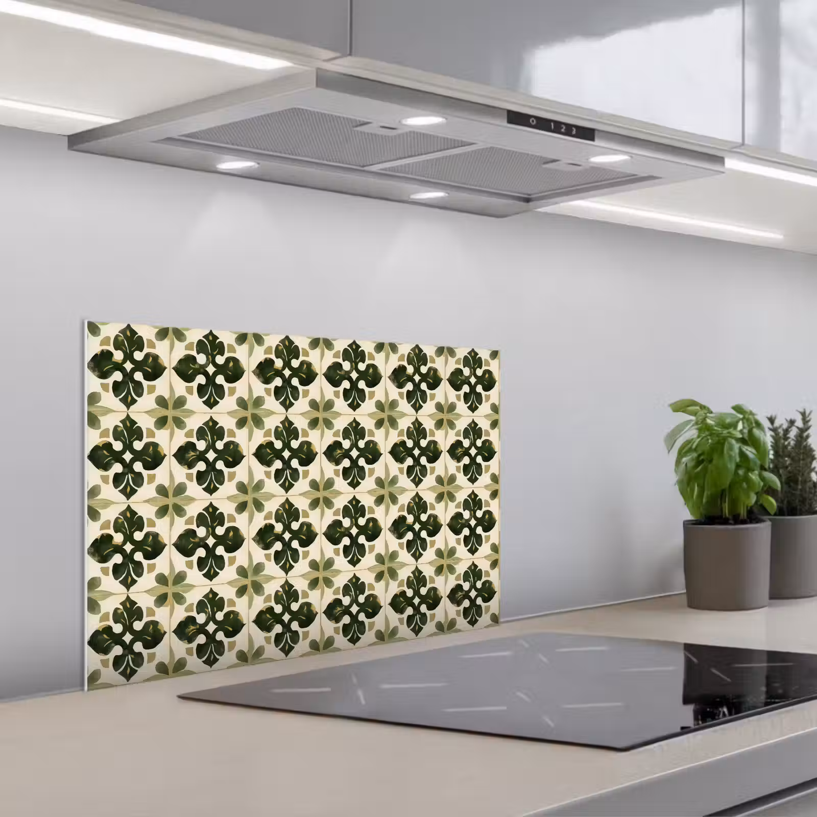Fond de hotte - Motif - Carrelage - Vert — 1