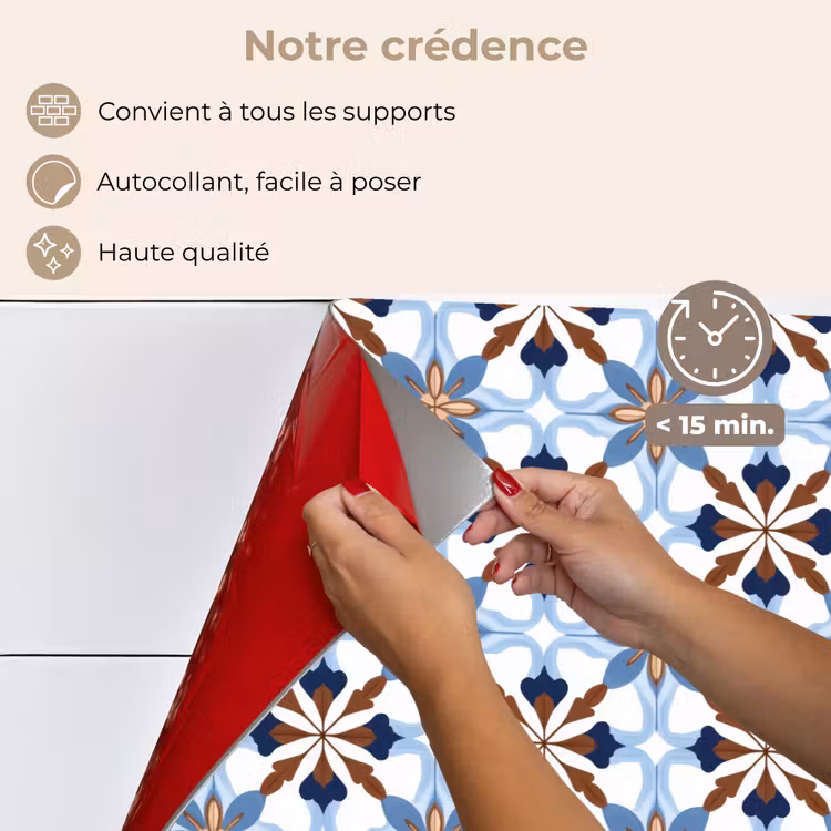 Fond de hotte - Ornement - Carreau - Coloré — 4