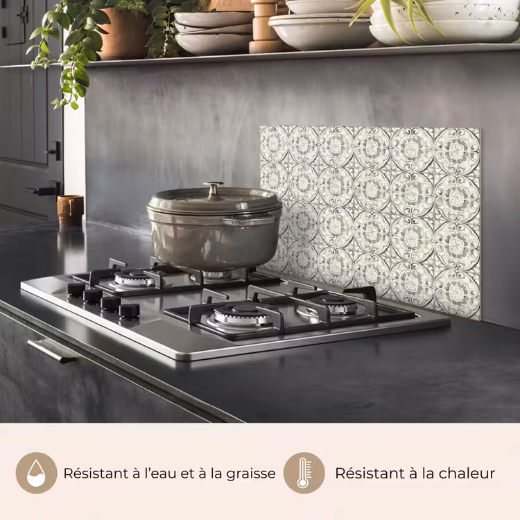 Fond de hotte - Ornement curly - Tile - Green — 2