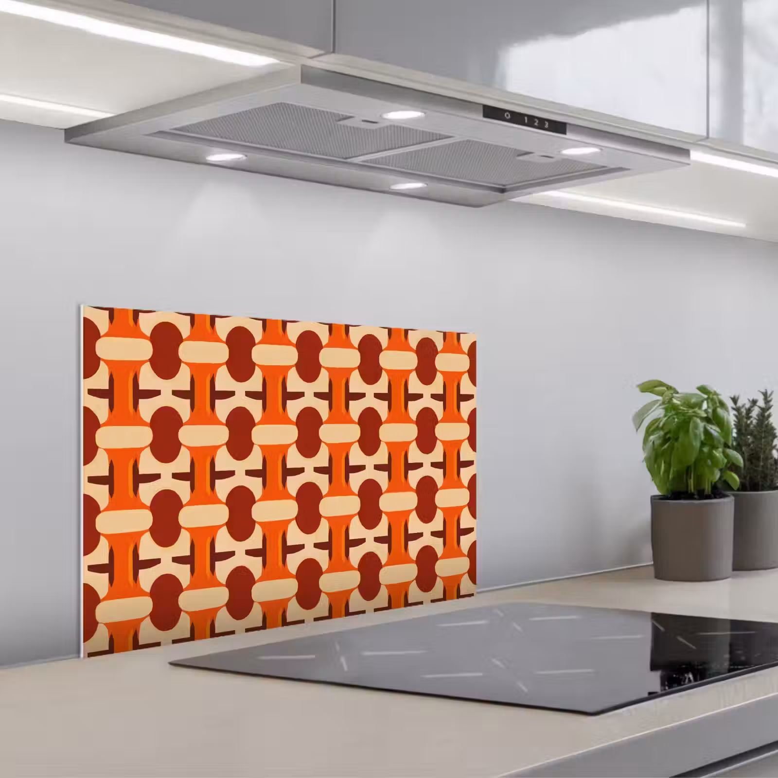 Fond de hotte - Géométrique - Rétro - Orange — 1