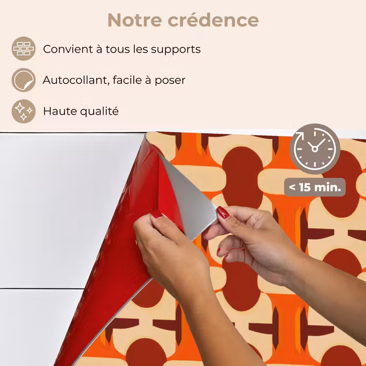 Fond de hotte - Géométrique - Rétro - Orange — 4