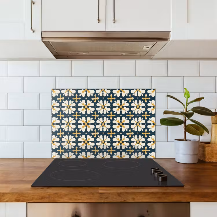 Fond de hotte - Motif - Carrelage - Jaune ocre — 3