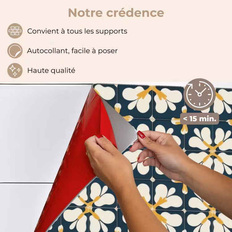 Fond de hotte - Motif - Carrelage - Jaune ocre — 4
