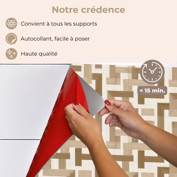 Fond de hotte - Géométrique - Rétro - Marron — 4