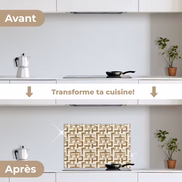 Fond de hotte - Géométrique - Rétro - Marron — 7