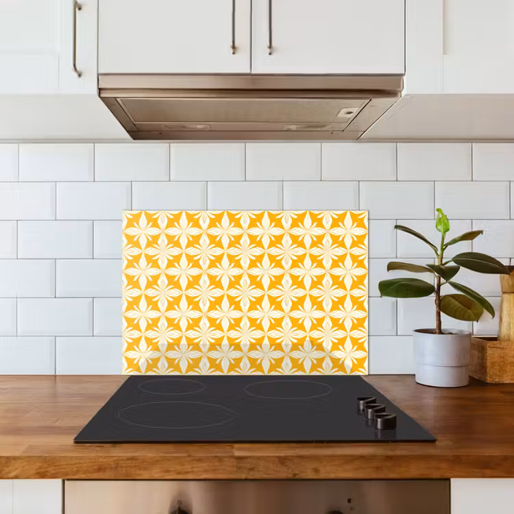 Fond de hotte - Motif - Rétro - Jaune — 3